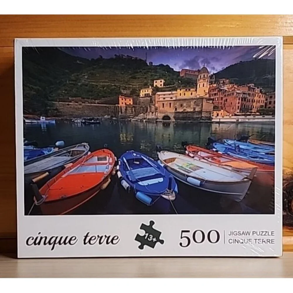 NEW Cinque Terre 500 Piece Jigsaw Boat Lake Puzzle SEALED